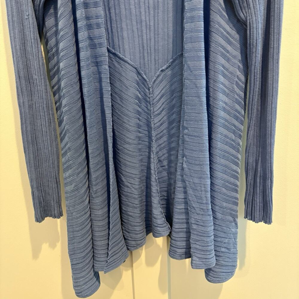 Eileen Fisher‎ Open Front Cardigan Women 1X Blue Tencel Lagenlook Boho READ - Picture 6 of 15
